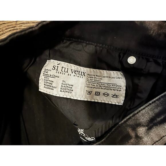 Si Tu Veux Black & Gray Superstack Jeans Size 32 - Picture 3 of 3